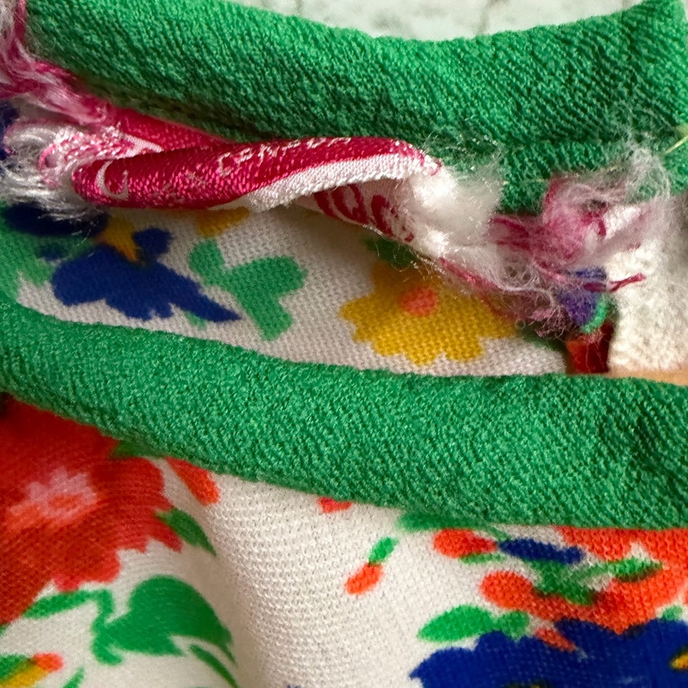 Vintage 70’s Sleeveless Floral Midi Dress with Green Trim - Picture 7 of 8